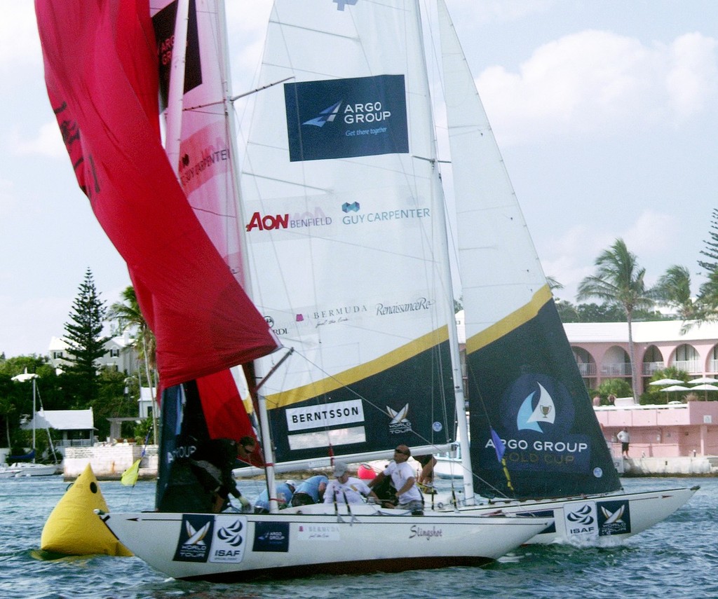 Argo Group Gold Cup - Match Racing Championship - Bermuda.<br />
Day 4 Johnie Berntsson (SWE) defeated Staffan Lindberg ( 3-1)<br />
Credit: Talbot Wilson/RBYC/PPL<br />
 © Talbot Wilson